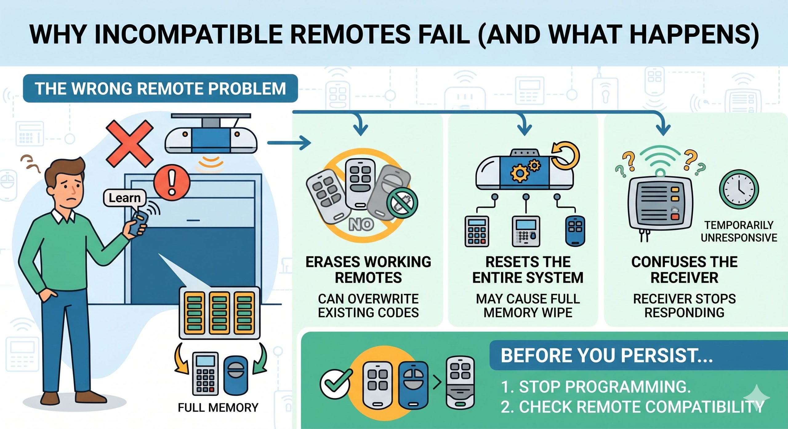 Repeated Failed Programming Attempts Can Disrupt Your Opener's Memory